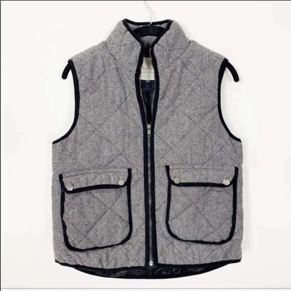 ALTAR’D STATE Grey Wool Quilted Herringbone Vest Jacket Fall Winter Layering - Picture 2 of 7